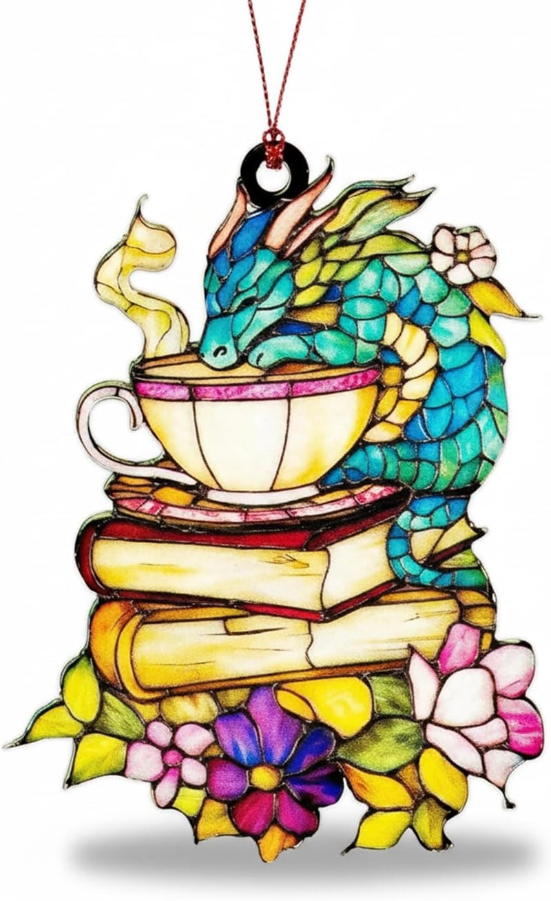 NELXI Elphaba Ornament, Dragon Ornaments for Christmas Tree, Unique Dragon Christmas Ornaments, Book Ornament Gift for Readers, Fantasy Dragons Decoration for Holiday Tree, Cute Magical Home Decor - Image 1
